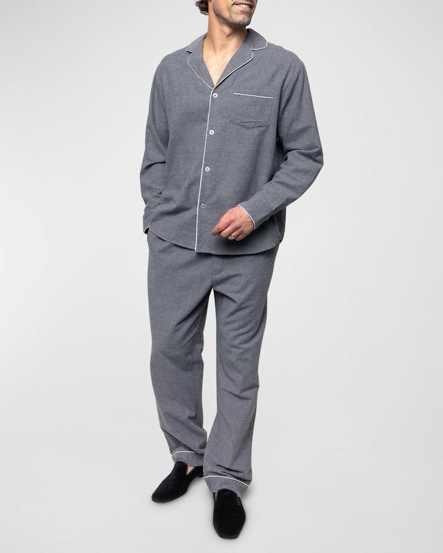 Mens Classic Flannel Pajama Set Product Image