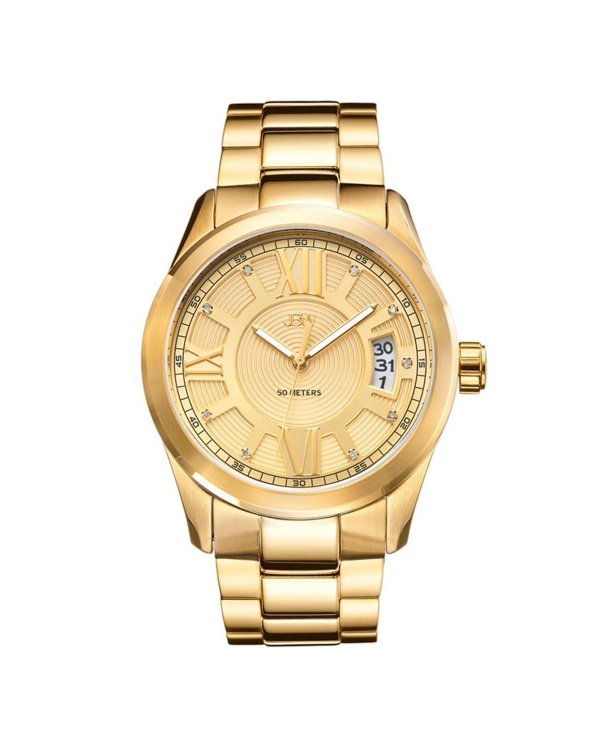 Jbw Mens Bond Diamond (1/10 ct.t.w.) 18k Gold Plated Stainless Steel Watch Product Image