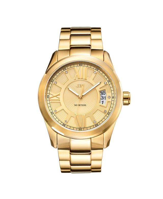 Jbw Mens Bond Diamond (1/10 ct.t.w.) 18k Gold Plated Stainless Steel Watch Product Image