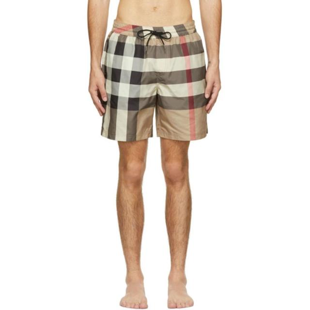 BURBERRY Check Drawcord Swim Shorts In Archive Beige Product Image