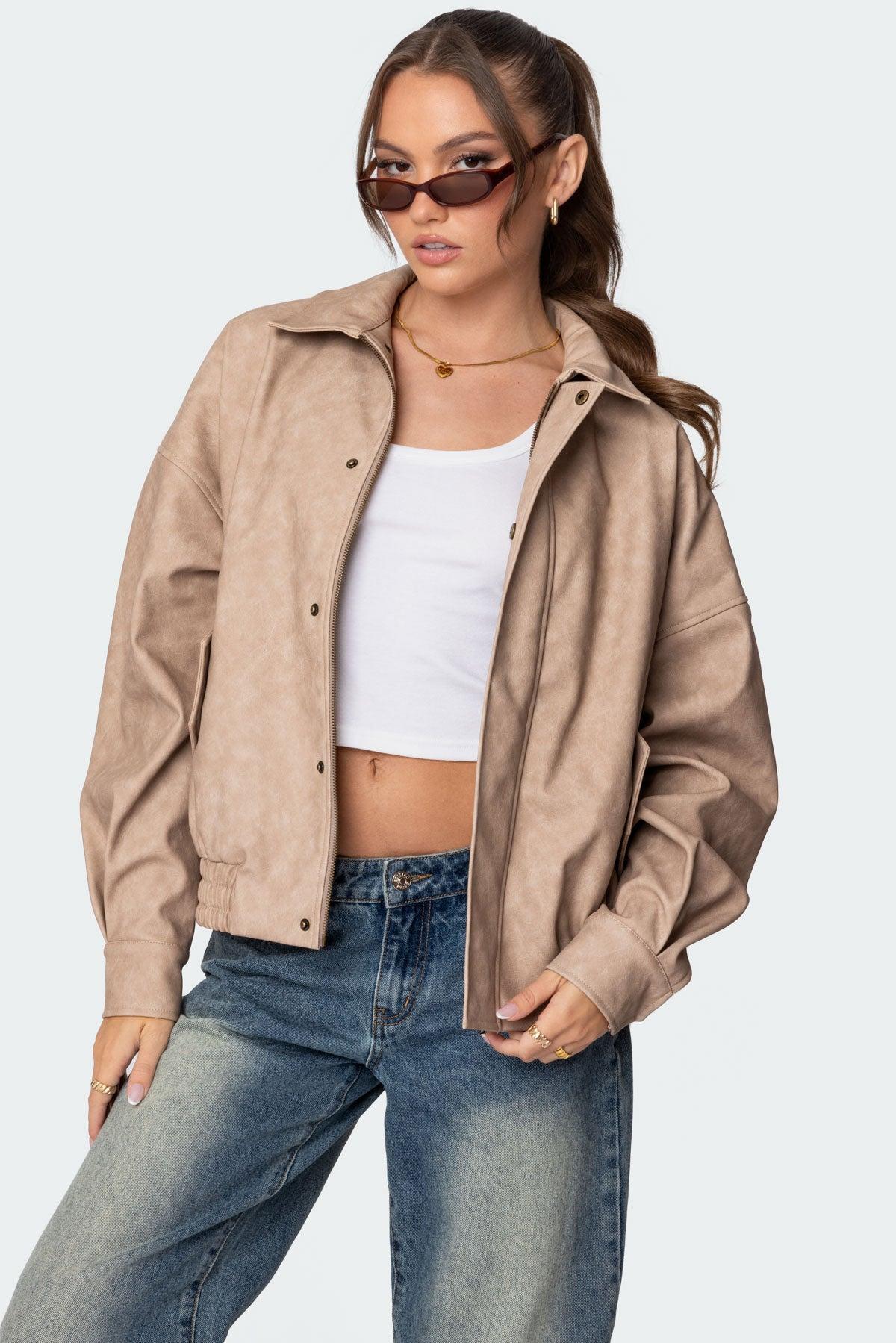 Mori Oversized Faux Leather Jacket Product Image