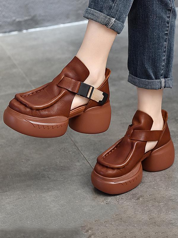 Closed-Toe Platform Shoes Sandals product image