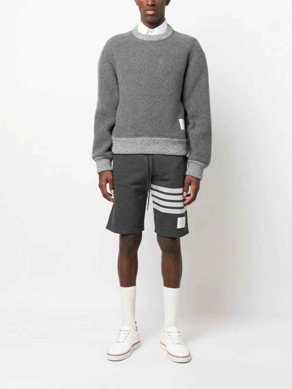 Logo-patch Crew Neck Jumper In Grey Product Image