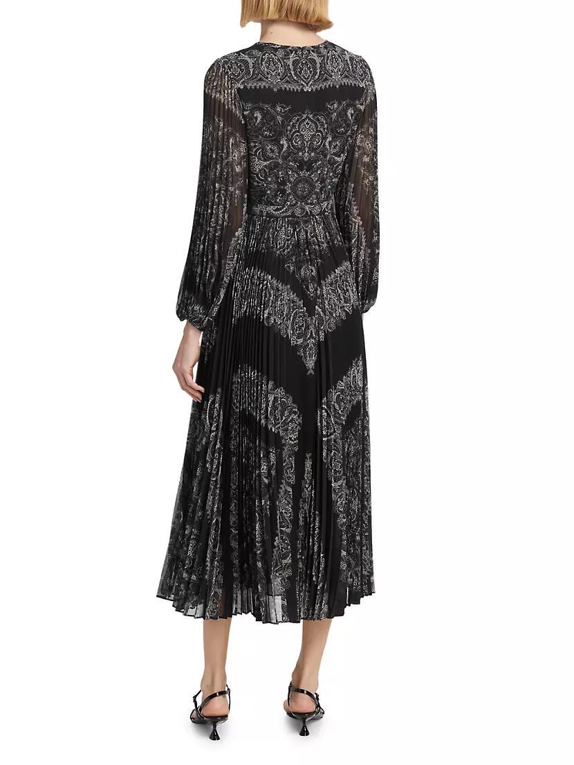 Sunray Paisley Belted Midi-Dress Product Image