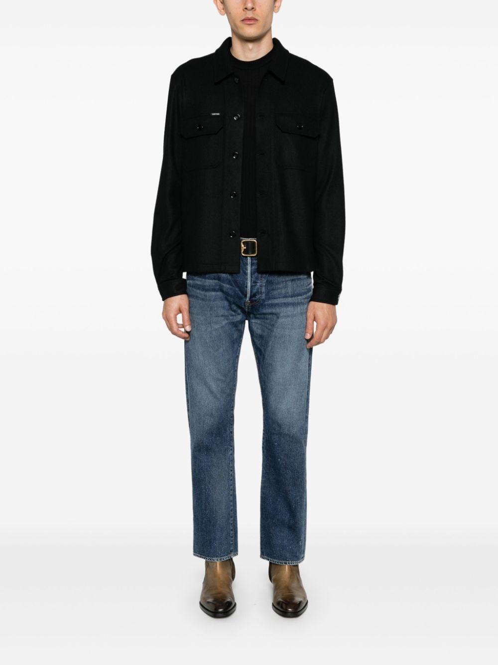 Button-up Cashmere Overshirt In Black Product Image