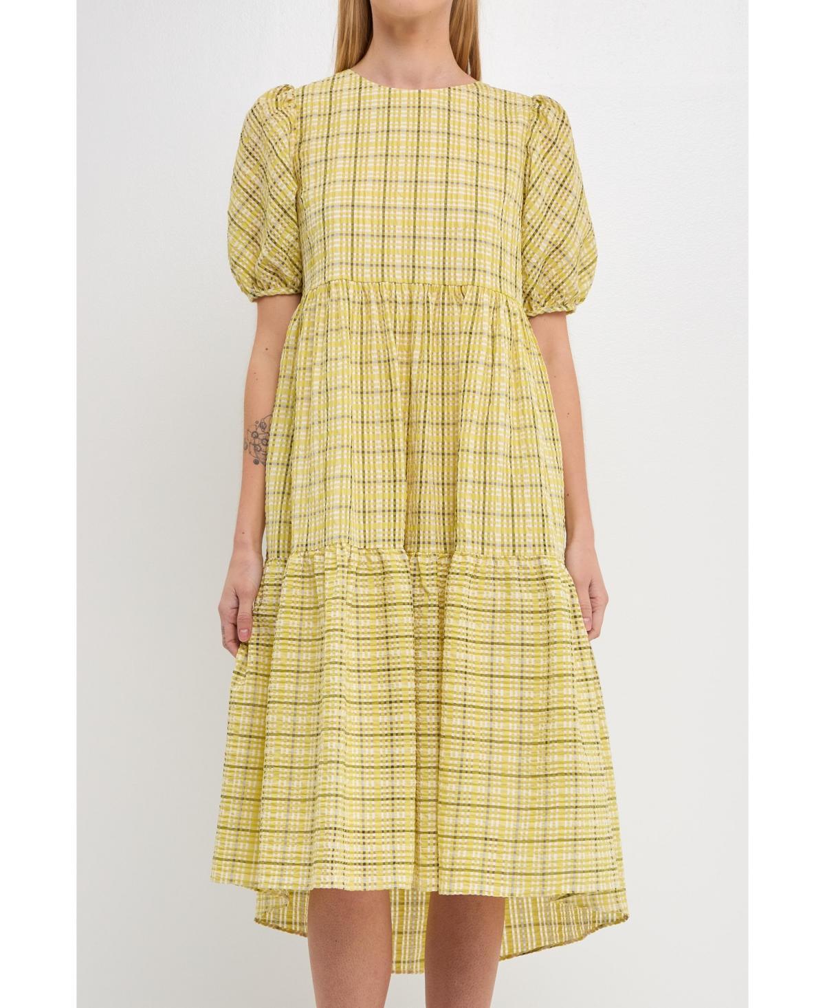 English Factory Womens Plaid Midi Dress Product Image