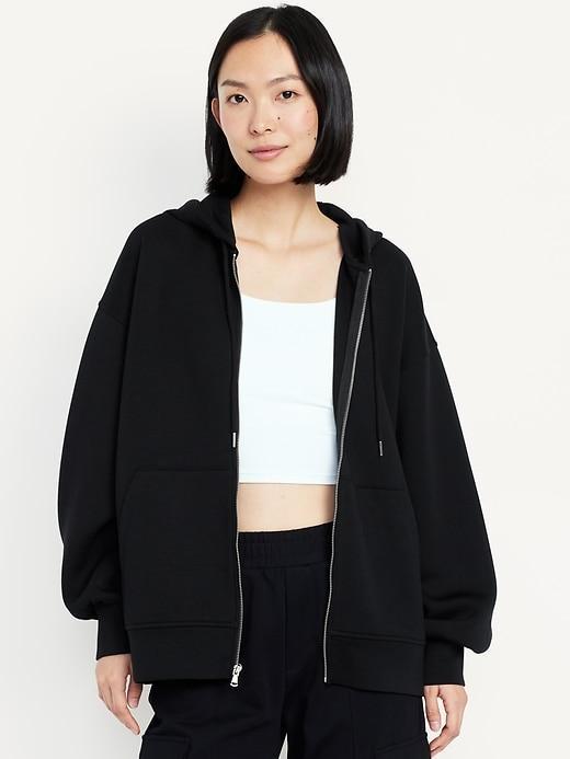 Oversized Bounce Fleece Zip Tunic Hoodie Product Image