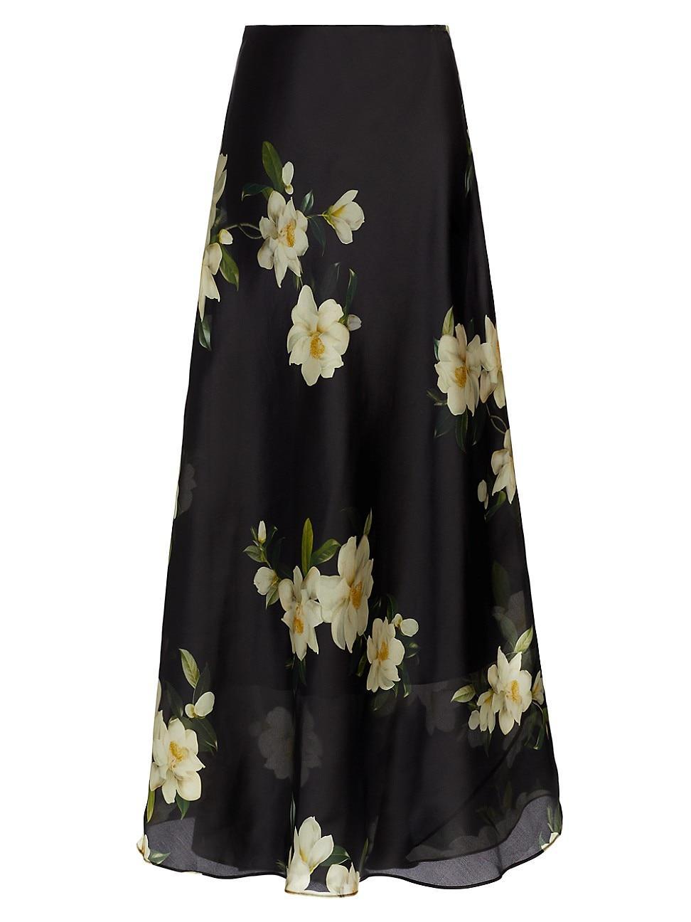 Womens Harmony Silk Floral Maxi Skirt Product Image