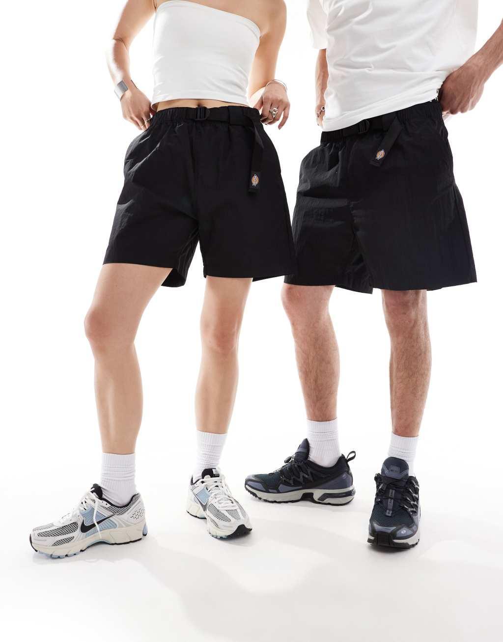 Dickies jackson tech nylon tape belt shorts in black - exclusive to ASOS Product Image