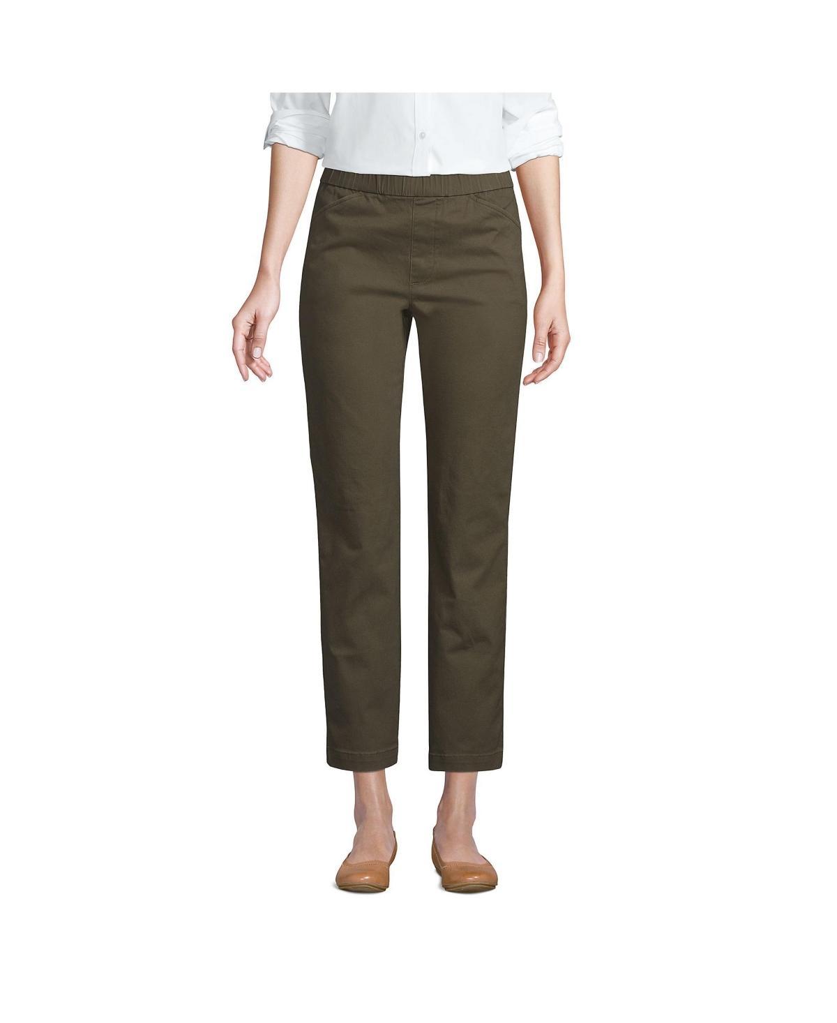 Lands End Womens Mid Rise Pull On Chino Crop Pants Product Image