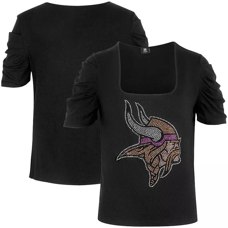 Womens Cuce Minnesota Vikings Puff Sleeve Scoop Neck Top Product Image