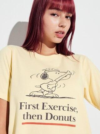 Womens Peanuts Sports Club Ut (Short-Sleeve Graphic T-Shirt) Yellow 2XS UNIQLO US Product Image