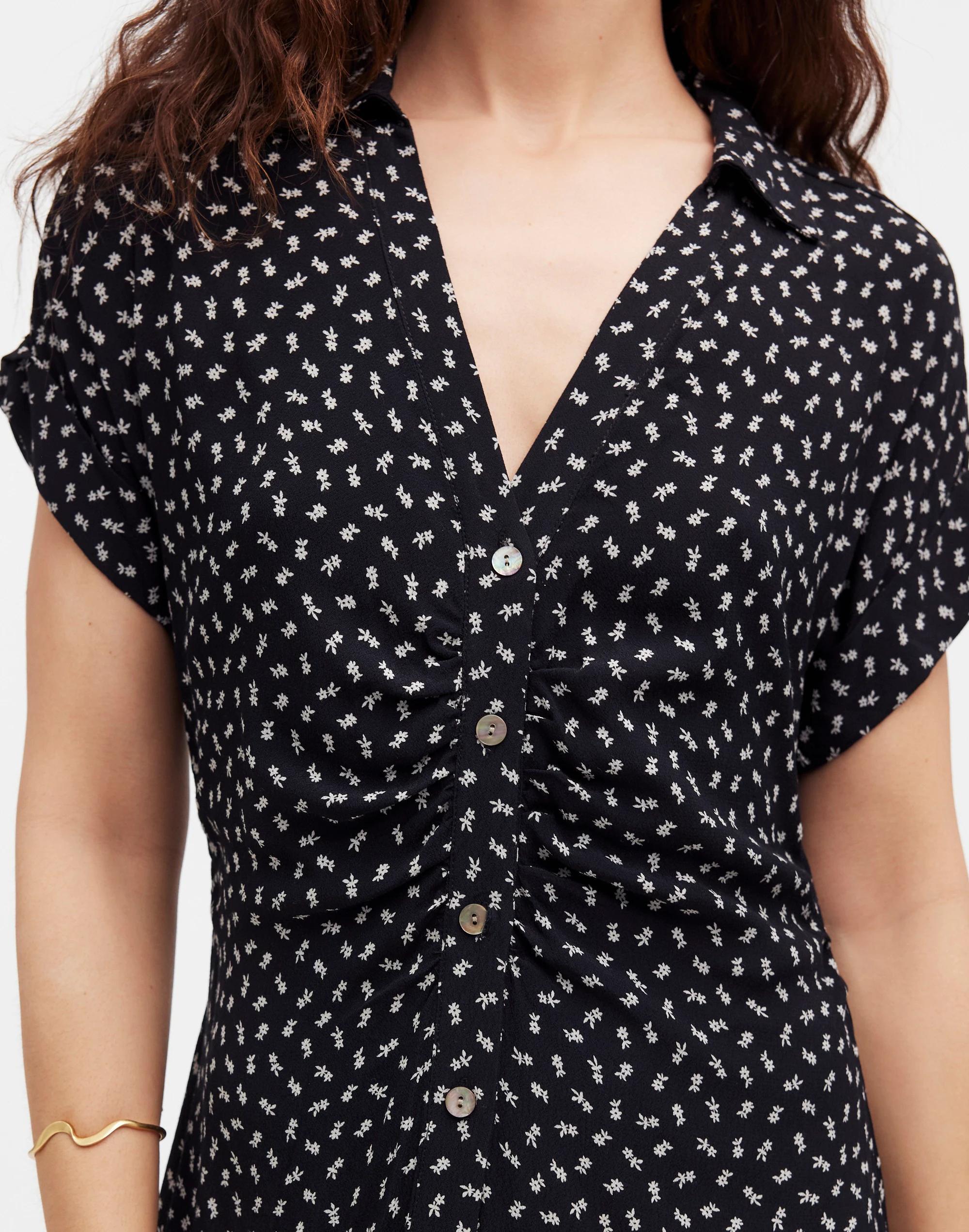 Button-Front Midi Shirtdress in Floral Product Image