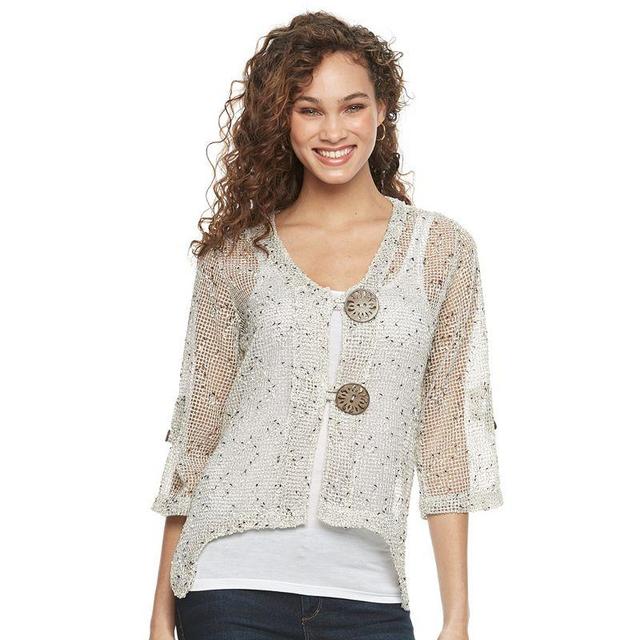 Womens Nina Leonard Button Knit Cardigan Product Image