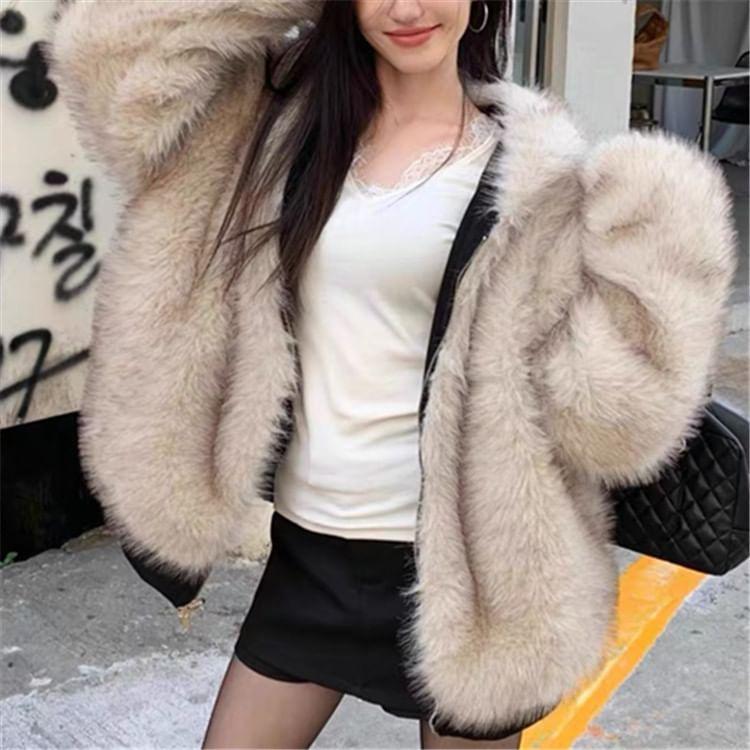 Faux Fur Zip-Up Jacket product image