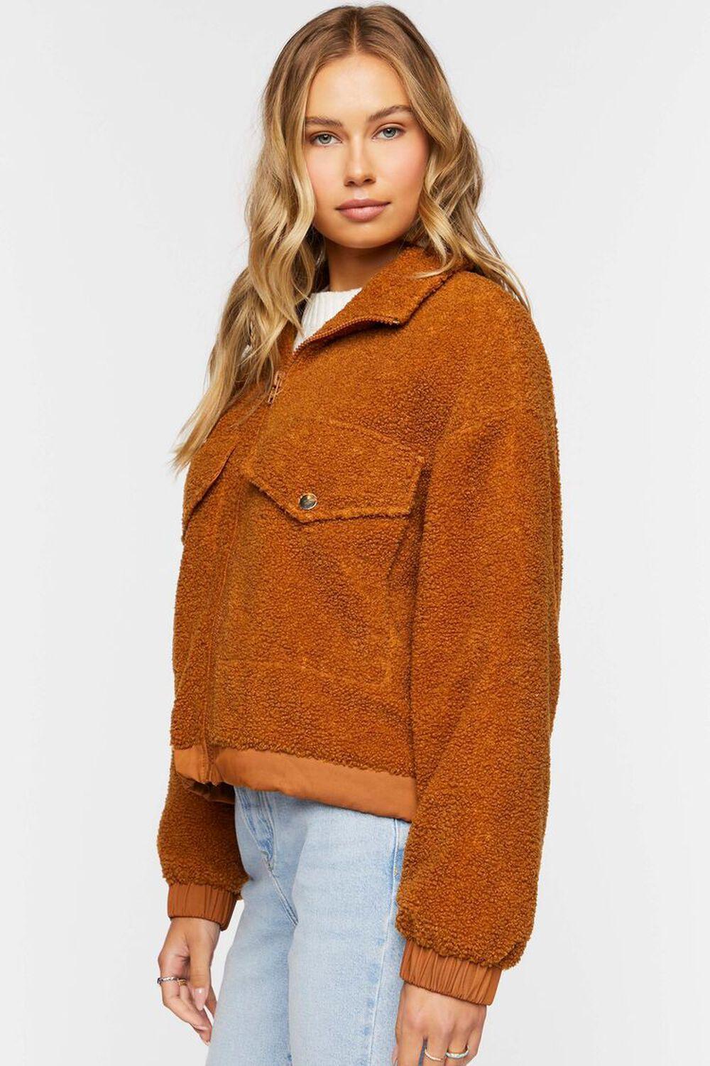 Faux Shearling Zip-Up Bomber Jacket | Forever 21 Product Image