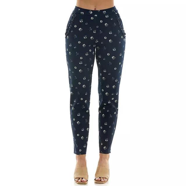 Womens Nina Leonard Allover Print Crepe Fitted Pants Product Image