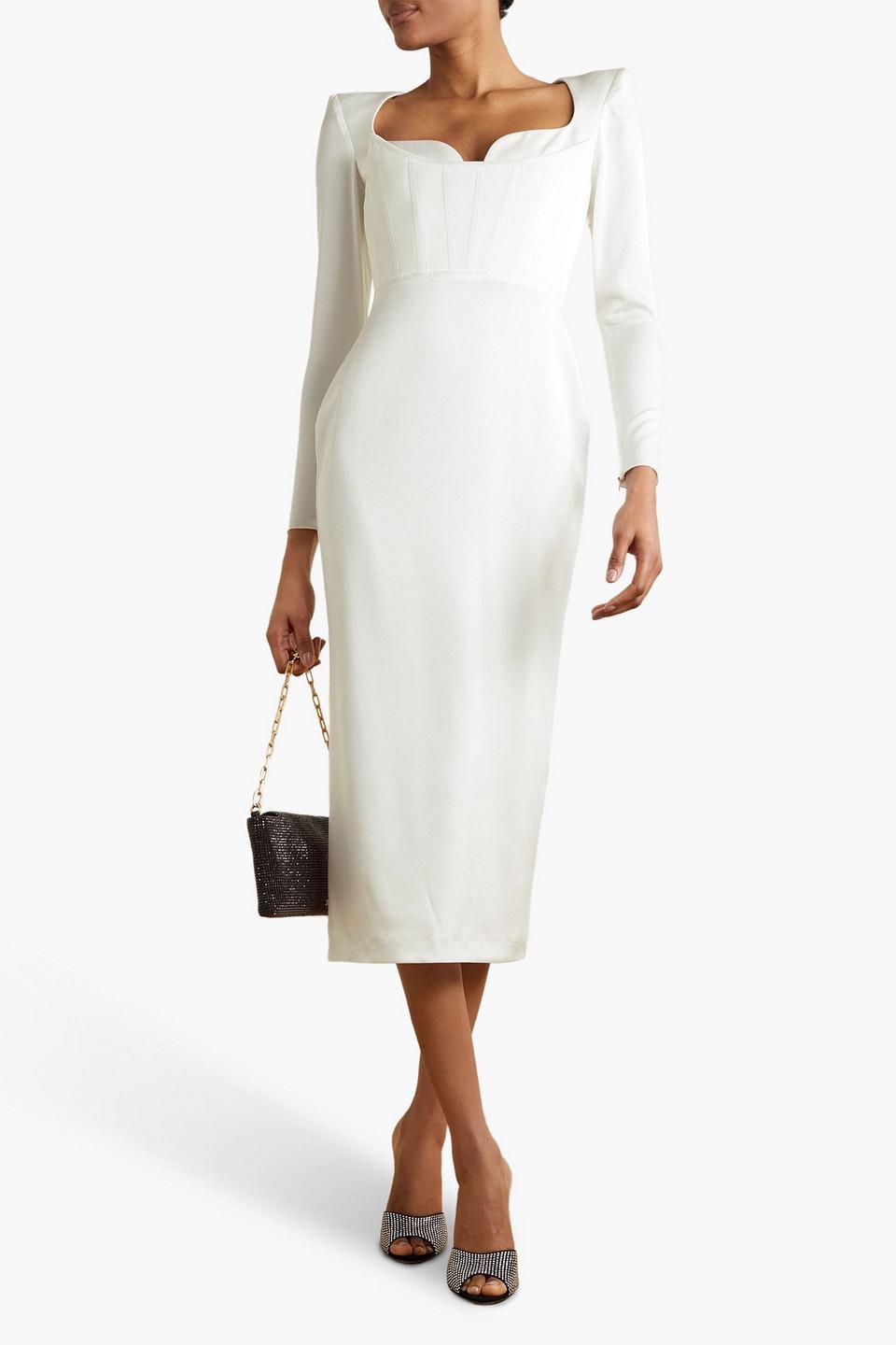 Blythe Satin-crepe Midi Dress In White Product Image