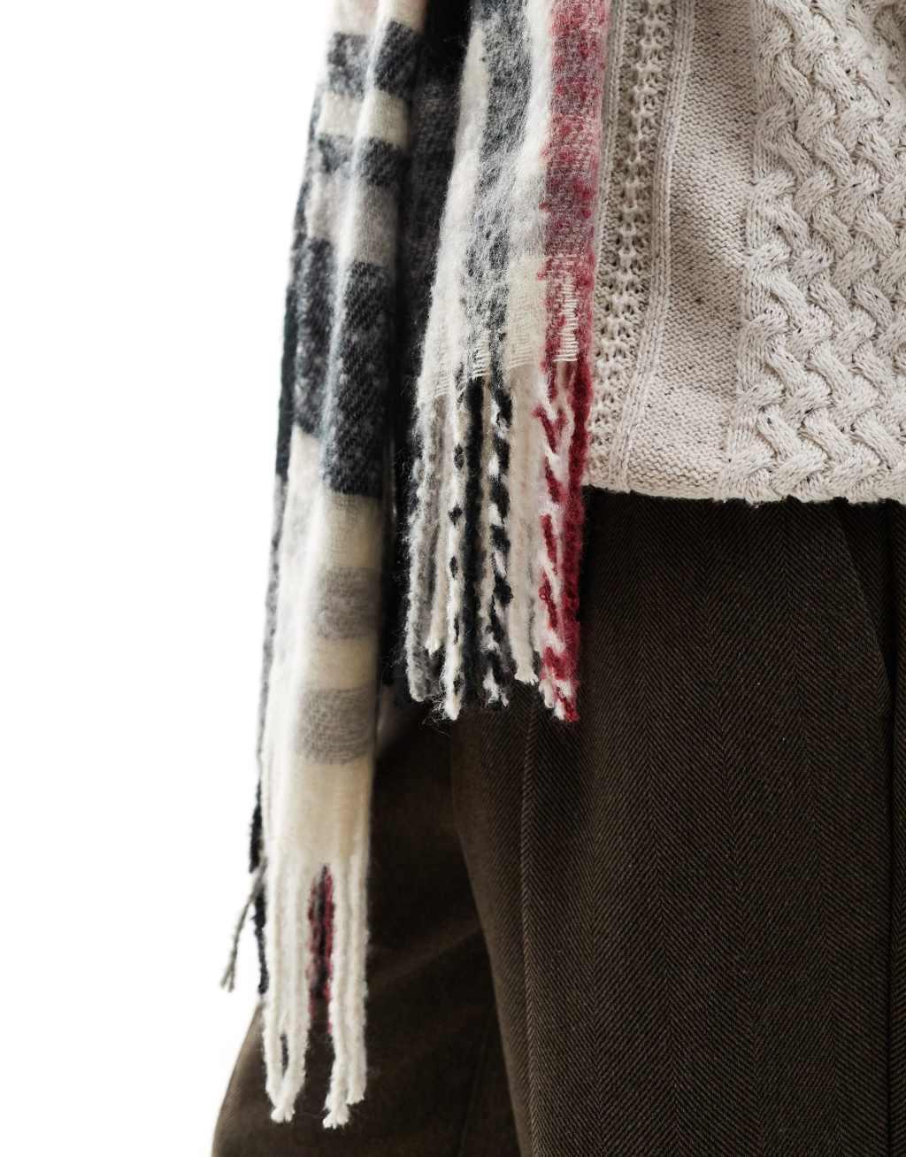 ASOS DESIGN checked blanket scarf Product Image