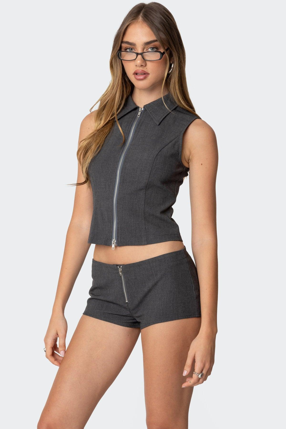 Allie Collared Zip Up Top Product Image