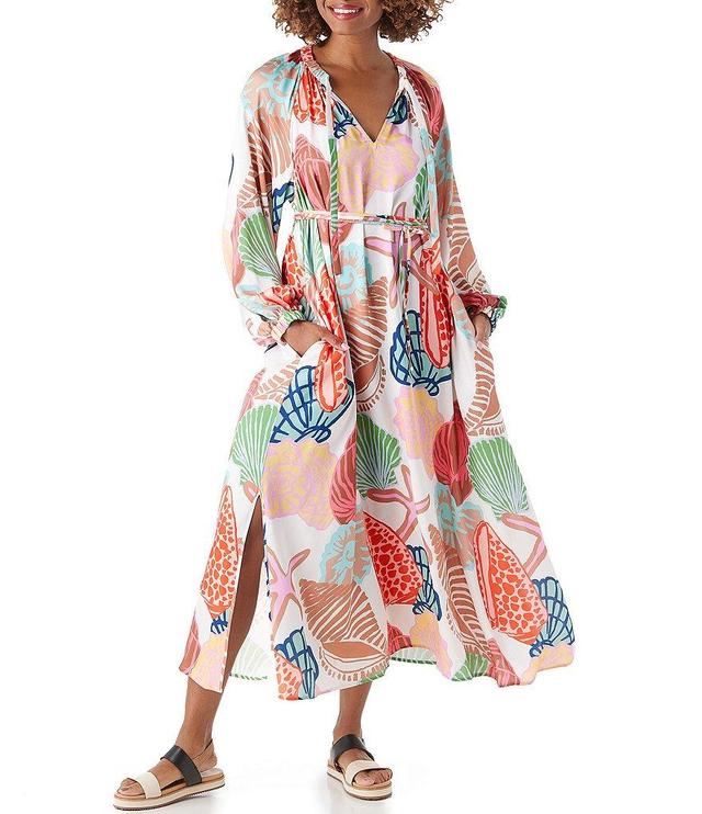 CROSBY by Mollie Burch Freya Long Balloon Sleeve V-Neckline Caftan Maxi Dress Product Image