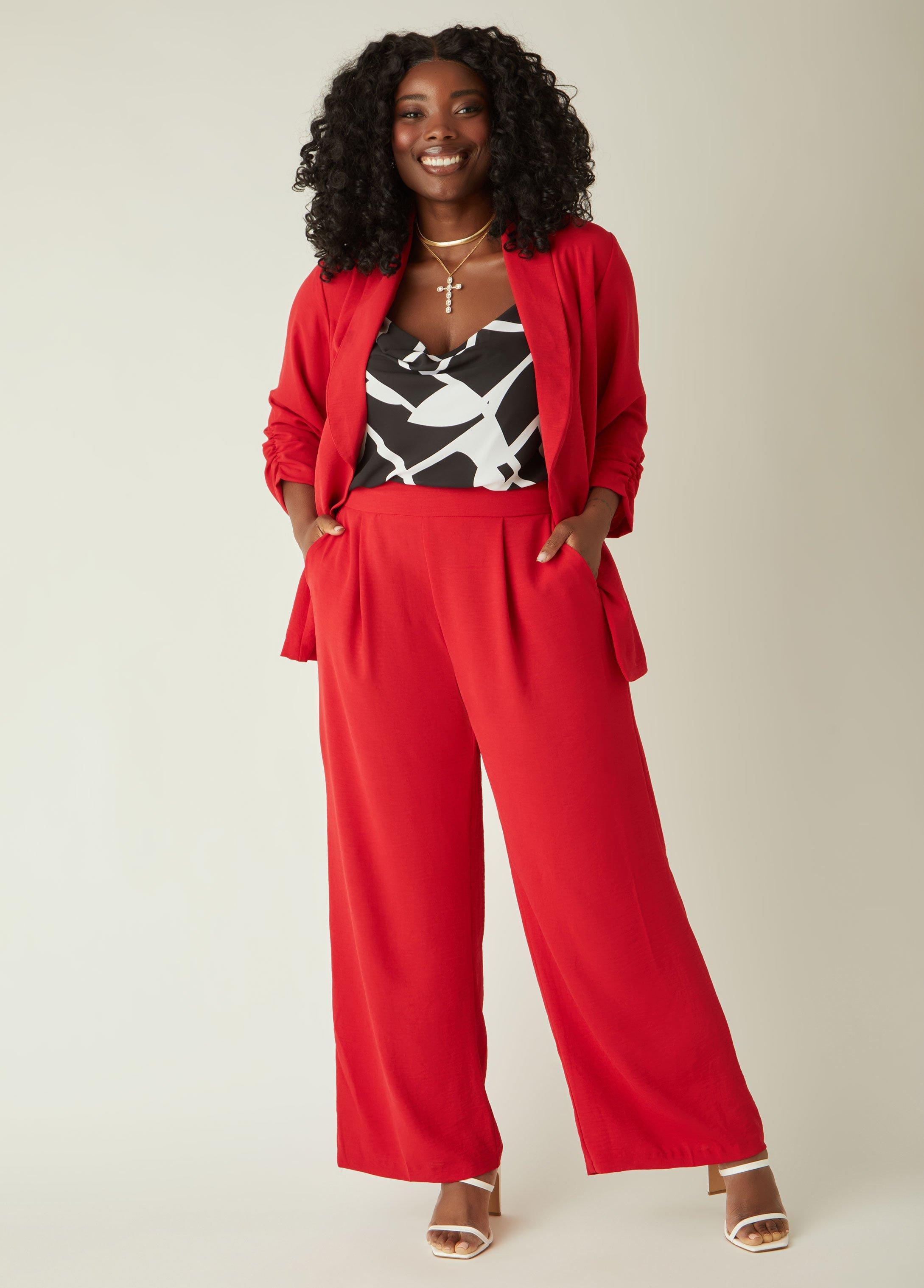 Plus Size Textured Wide Leg Pants Ashley Stewart Product Image