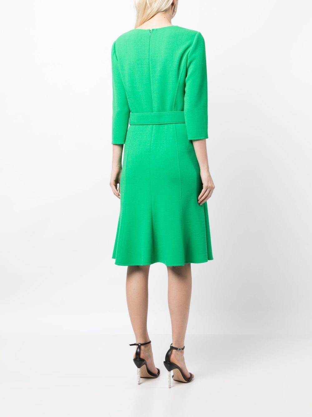 Belted Midi Dress In Green Product Image