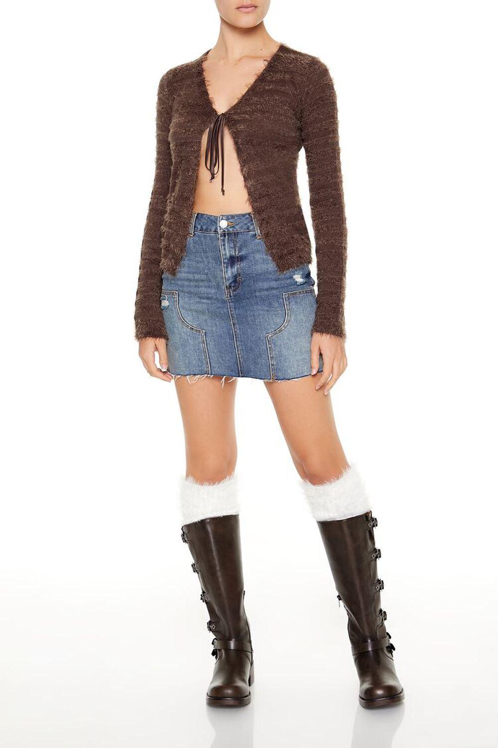 Fuzzy Knit Cardigan Sweater | Forever 21 Product Image