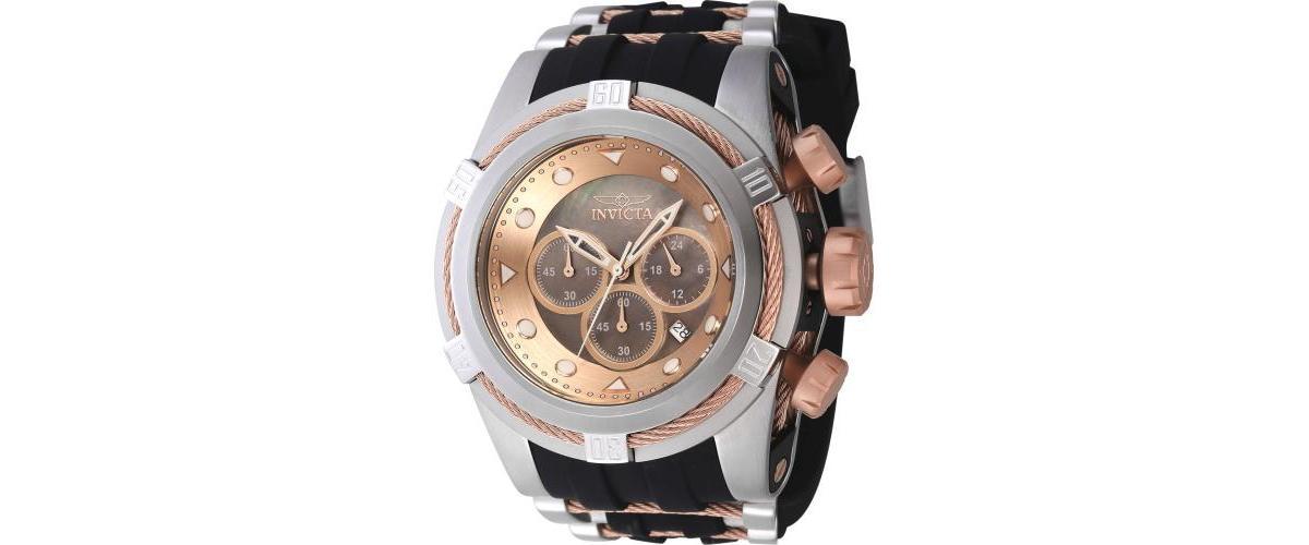 Invicta Mens 46469 Bolt Quartz Chronograph Brown, Rose Gold Dial Watch - Gold Product Image