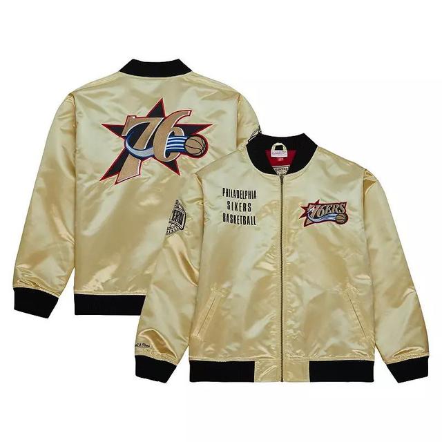 Mens Mitchell & Ness Gold Philadelphia 76ers Team OG 2.0 Vintage Logo Satin Full-Zip Jacket Product Image