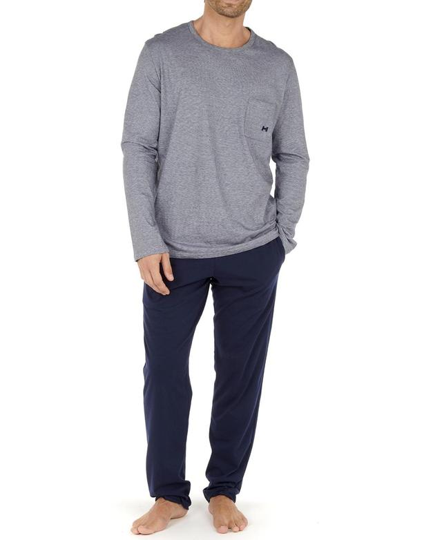 Mens Cotton Comfort Long Sleeve Pajamas Set Product Image