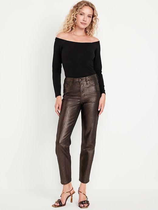 High-Waisted Shine OG Straight Ankle Jeans Product Image