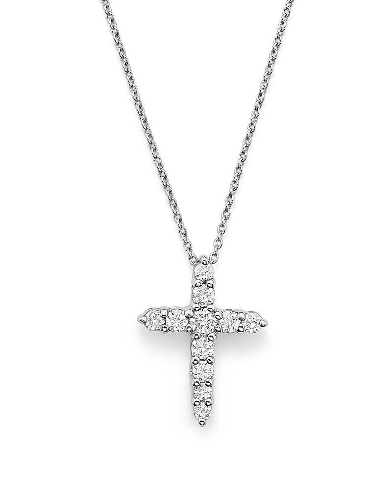 Tiny Treasures Diamond & 18K White Gold Cross Pendant Necklace Product Image