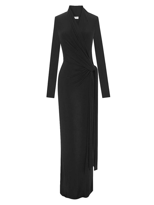 Womens Wrap Dress In Shiny Jersey Product Image