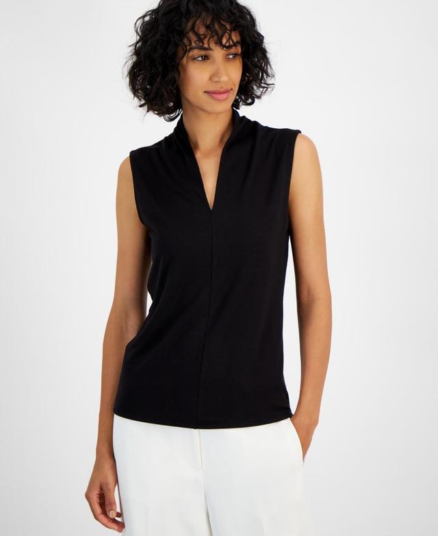 T Tahari Womens V-Neck Sleeveless Top Product Image