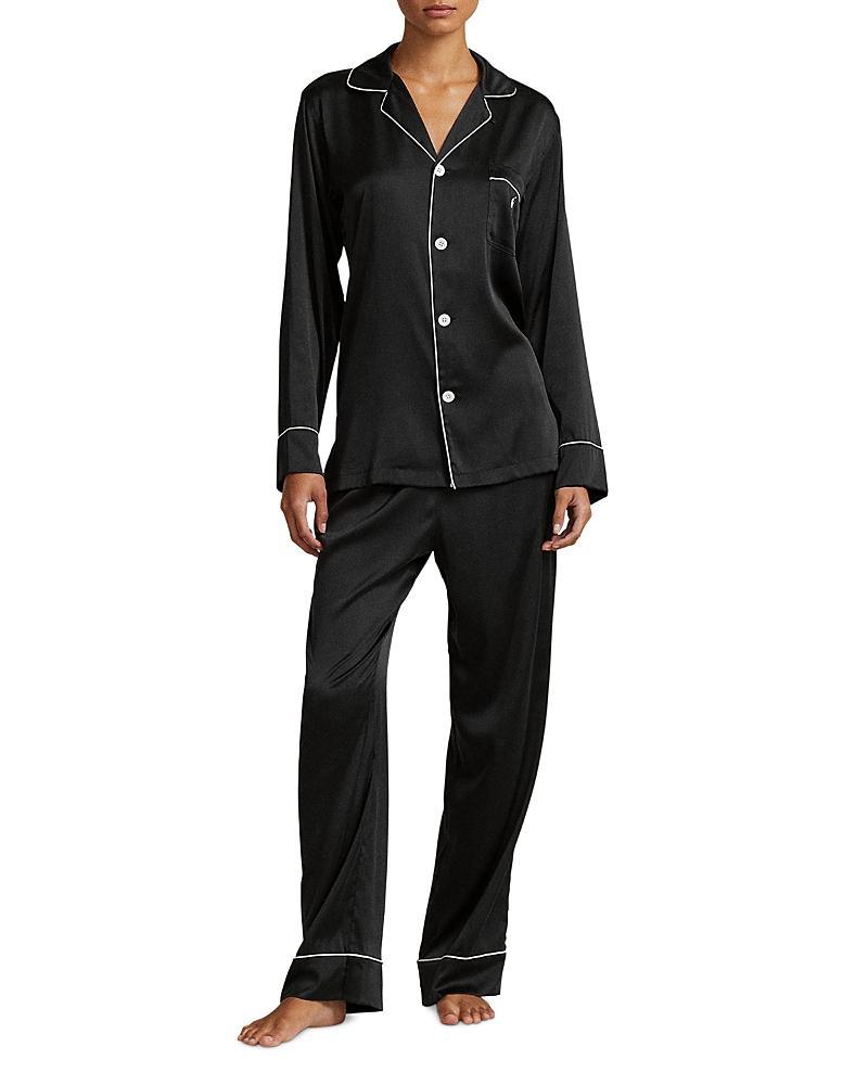 Womens Heritage Long Silk-Blend Pajama Set Product Image