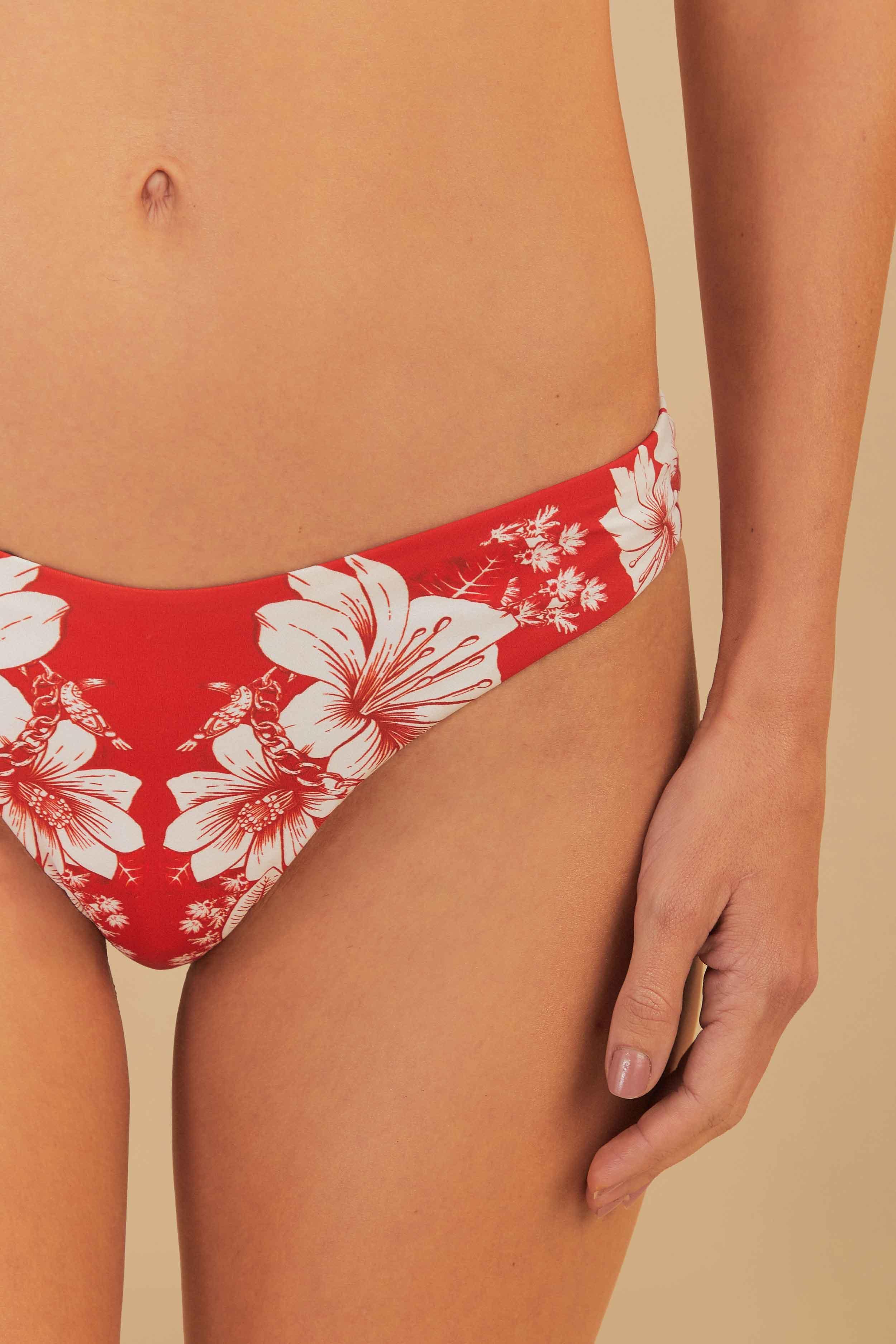 Floral Chains Bikini Bottom, FLORAL CHAINS RED / S Product Image