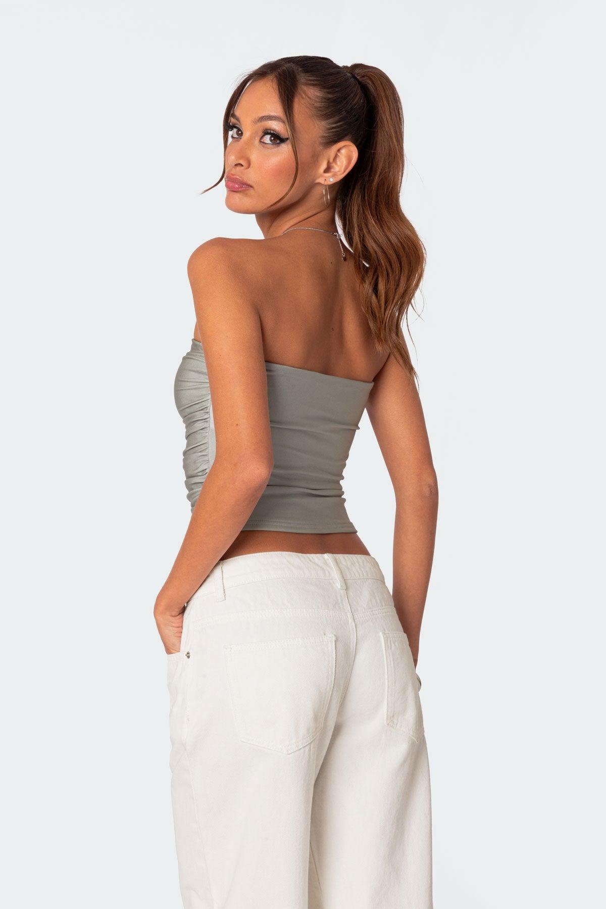 Maxeen Shiny Gathered Tube Top Product Image