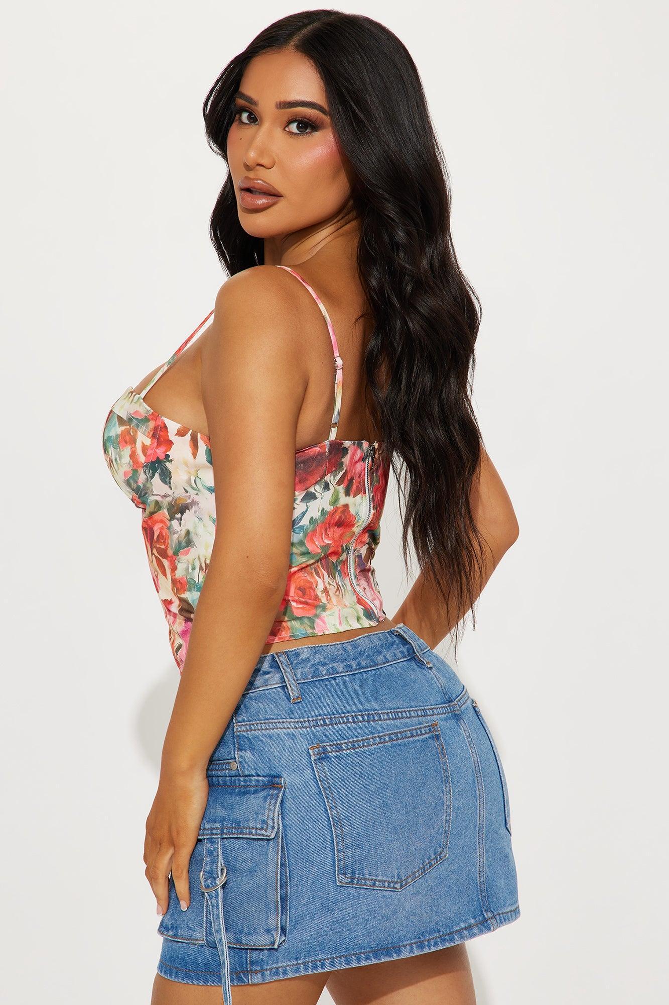 Floral Garden Cami Top - Red/combo Product Image