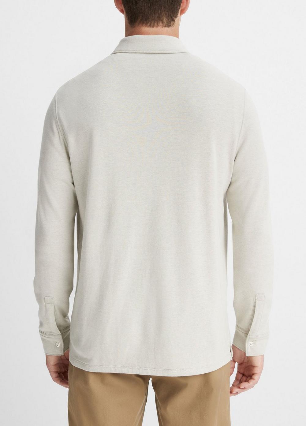 Double-Face Long-Sleeve Polo Shirt Product Image