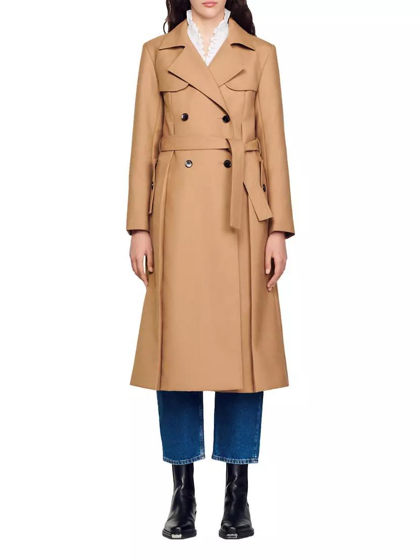 Womens Long Trench Style Coat Product Image