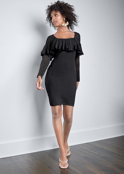 Ruffle Sweater Dress Product Image