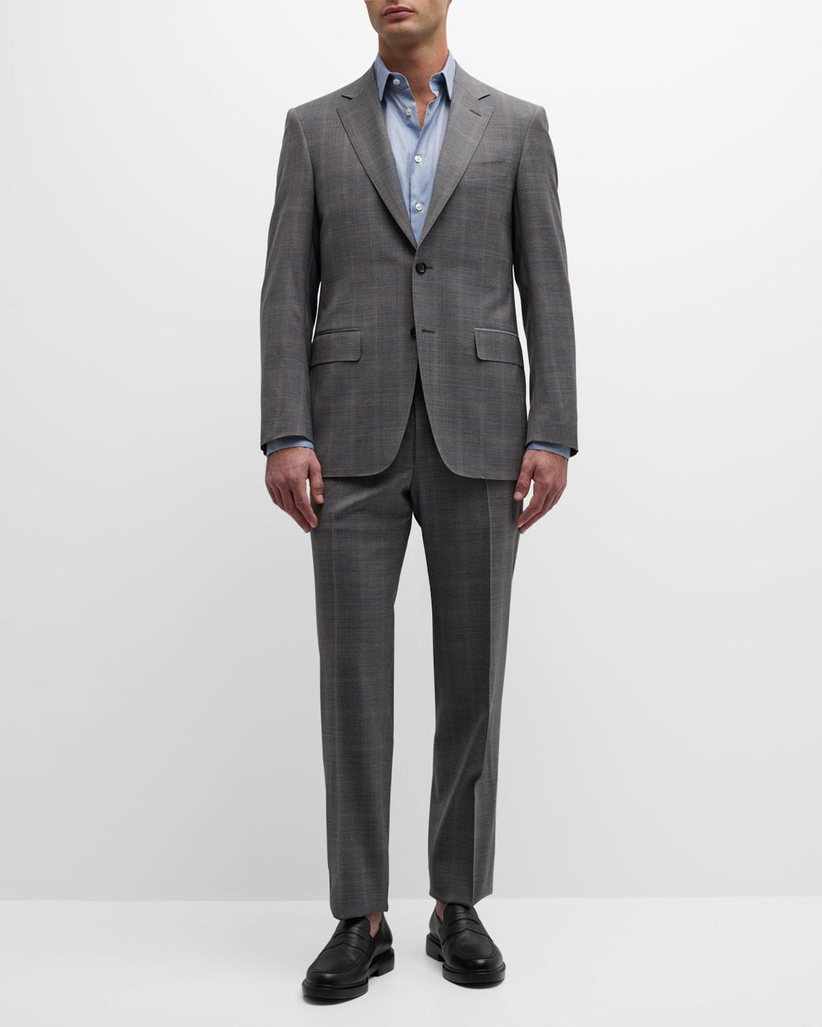 Mens Plaid with Windowpane Wool Suit Product Image