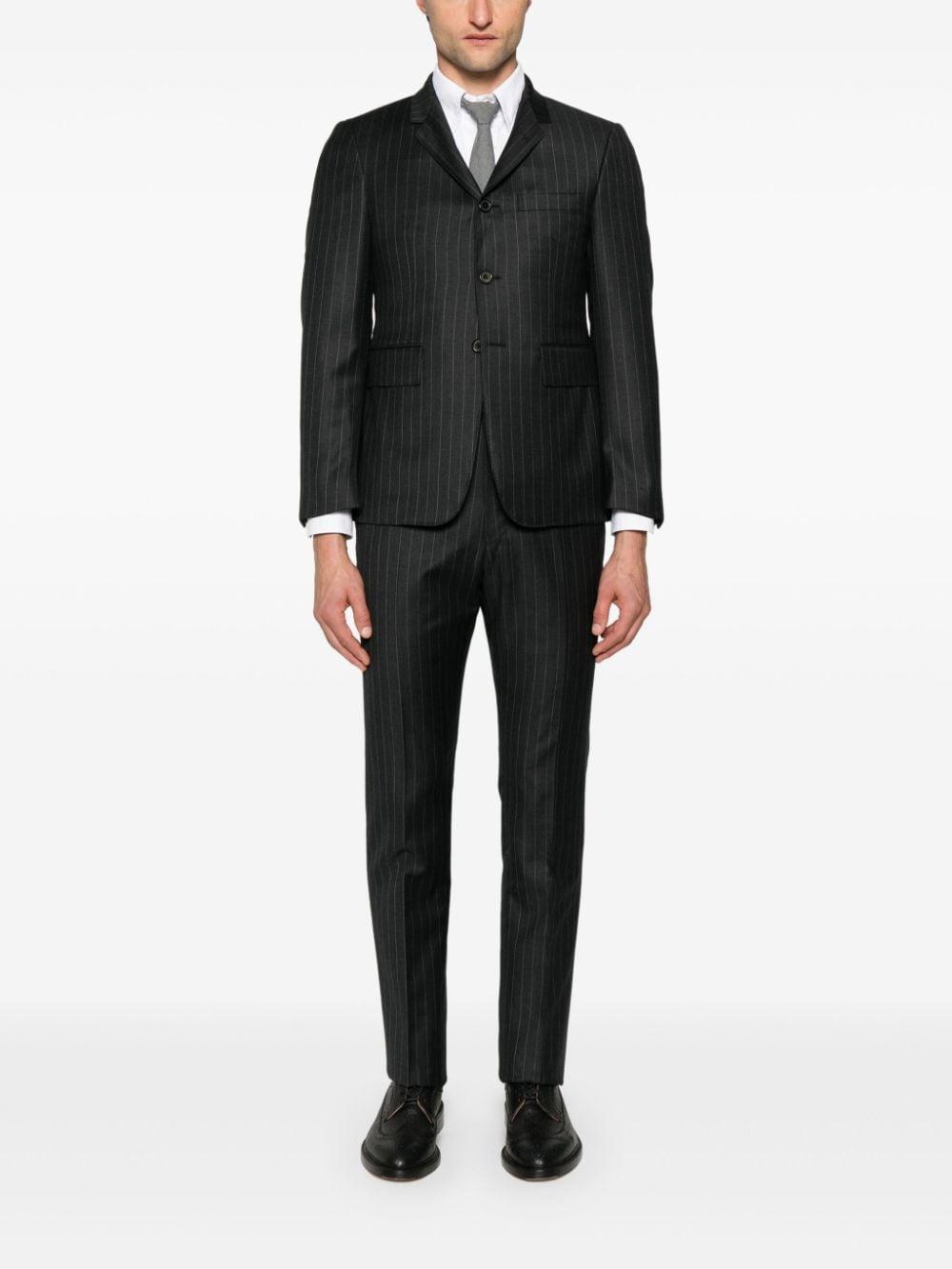 Pinstripe Wool Trousers In Grey Product Image