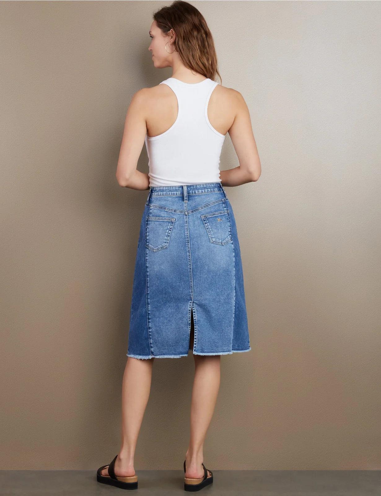 Two Tone Denim Skirt Product Image