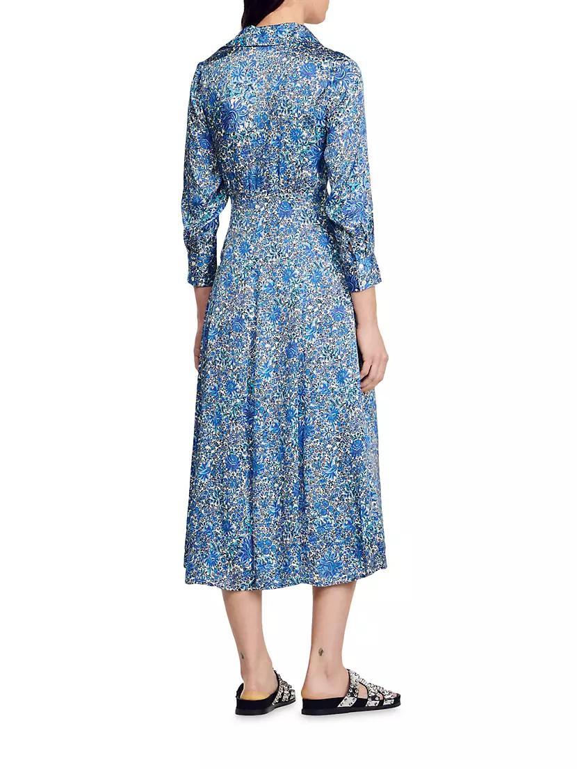 Floral Print Midi Shirt Dress Product Image