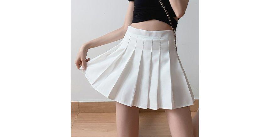 High-Waist Mini Pleated Skirt Product Image