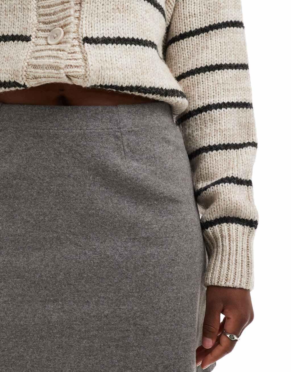 ASOS DESIGN super soft flippy mini skirt in charcoal heather Product Image