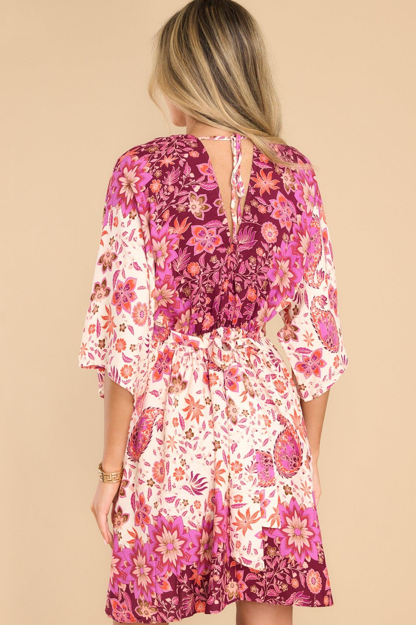 Much Love Magenta Floral Print Dress Product Image