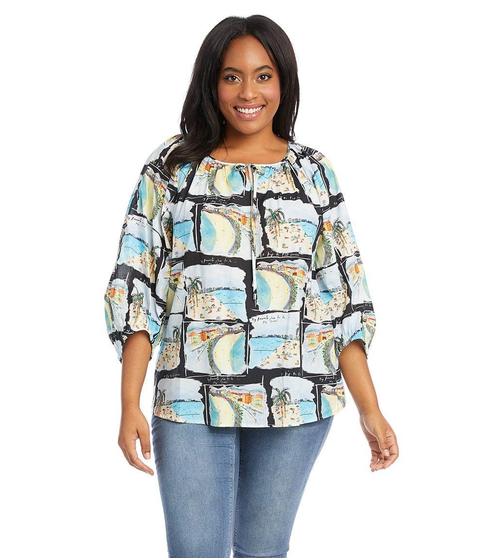 1L45583W Karie Peasant Top by Karen Kane Product Image